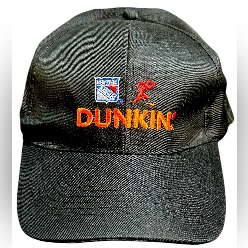 Dunkin Donuts Hat Cap Employee Uniform Strapback Embroidered NY Rangers